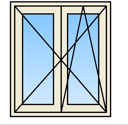 Fenêtre PVC 2 vantaux dont 1 oscillo-battant