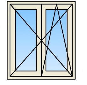 Fenêtre PVC 2 vantaux dont 1 oscillo-battant