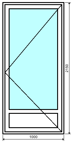 Porte-fenêtre 1 vantail BOIS