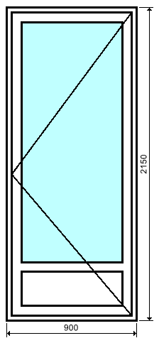 Porte-fenêtre 1 vantail ALU