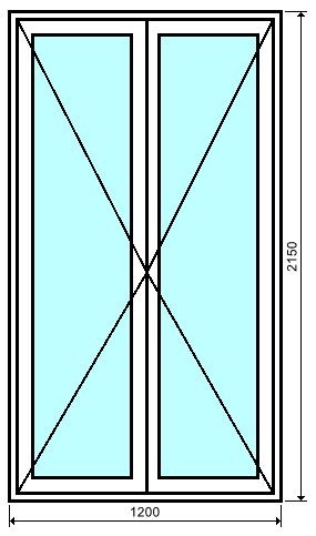 Porte-fenêtre 2 vantaux PVC