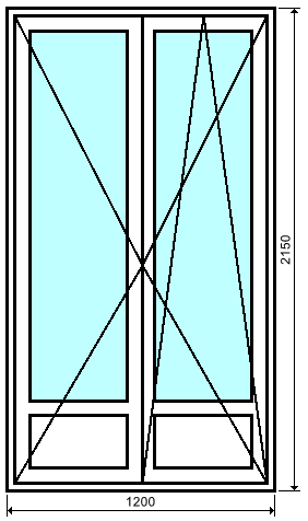 Porte-fenêtre 2 vantaux PVC