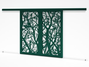 Brise soleil coulissant double vantaux - Arbres