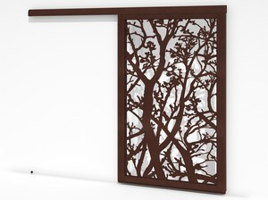 Brise soleil coulissant simple vantail - Arbres