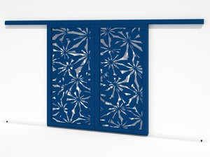 Brise soleil coulissant double vantaux - Fleurs