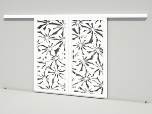 Brise soleil coulissant double vantaux - Fleurs