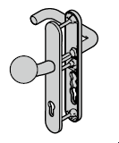 Ferrure ES 0, bouton / béquille, avec réservation pour cylindre profilé, 8 mm