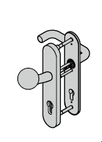 Ferrure ES 1, bouton / béquille, avec réservation pour cylindre profilé, 8 mm
