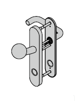 Ferrure ES 1, bouton / béquille, avec réservation pour cylindre rond, 8 mm