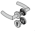 Béquillage D510, avec rosette et réservation pour cylindre profilé, 8 mm