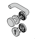 Garniture à bouton fixe D110, avec rosette et réservation pour cylindre profilé, 8 mm