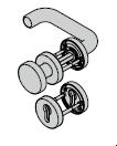 Garniture à bouton fixe, avec rosette et réservation pour cylindre profilé, 9 mm