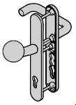 Ferrure ES 0, bouton / béquille, avec réservation pour cylindre profilé, 8 mm