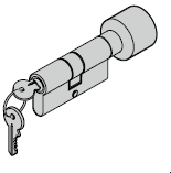 Cylindre profilé pour barre avec rosette ronde ES 1, protégé contre le perçage et l’arrachement, avec carte de sécurité 40,5 + 31,5 mm