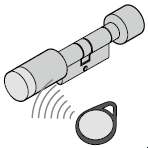 Cylindre à bouton électromécanique, 42,5 + 42,5 mm