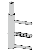 Paumelle mâle à rouleaux 180 mm pour Thermo65