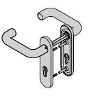 Béquillage, avec plaque courte, 8 mm, avec réservation pour clé à gorge, Aluminium