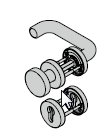 Garniture à bouton fixe avec rosette, 8 mm, avec réservation pour cylindre profilé, Noir
