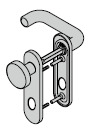 Garniture à bouton fixe, avec plaque courte, 8 mm