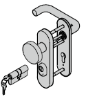 Paquet d’accessoires KSI (garniture à bouton fixe, avec plaque courte, 8 mm + cylindre profilé)