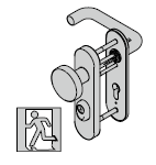 Garniture de sécurité à bouton fixe ES 1, avec plaque courte, fonction confort, 9 mm, avec réservation pour cylindre