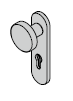 Demi-garniture à bouton, avec plaque courte, 9 mm