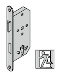 Serrure antipanique, avec fouillot divisé (fonction de passage D) et réservation pour cylindre profilé, 9 mm