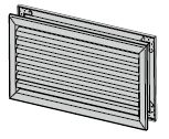 Grille d’aération 230 × 130 mm complète, Aluminium