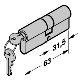 Cylindre profilé 31,5 + 31,5 mm