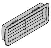 Grille d’aération synthétique noire pour porte de garage enroulable extérieure
