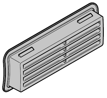 Grille d’aération synthétique noire pour porte de garage enroulable intérieure
