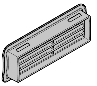 Grille d’aération synthétique noire pour porte de garage enroulable intérieure