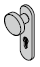 Demi-garniture synthétique à bouton noire, avec plaque courte et réservation pour cylindre profilé, 9 mm, pour barre