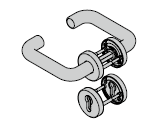 Béquillage coupe-feu type D110, avec rosette et réservation pour cylindre profilé, 9 mm
