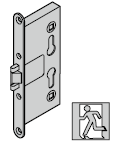 Serrure antipanique pour barre de pression, avec réservation pour cylindre profilé, ! 9 mm