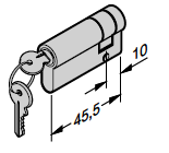 Demi-cylindre profilé N 80 / Porte à portillon incorporé Avec 2 clés Selon la norme DIN 18252 / 18254 35,5 + 10 mm