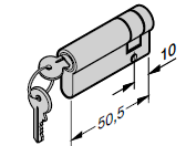 Demi-cylindre profilé 40,5 + 10 mm : N 80 / Porte à portillon incorporé