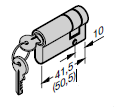 Set de cylindres profilés (1 × 31,5 + 10 mm et 1 × 31,5 + 40,5 mm) pour porte à portillon incorporé, s’entrouvrant (à clé identique)