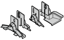 Set : embouts de socle de portillon et embouts de fermeture pour porte à portillon incorporé avec seuil plat
