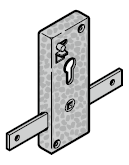 Serrure à cylindre profilé, TS 42 mm (uniquement pour garniture à poignée extérieure en fer forgé)