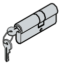 Double cylindre profilé pour portillon indépendant avec type de profilé 1, portillon indépendant en bois et portillon incorporé, à fermeture différente 35,0 + 30,0 mm