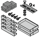 Set : accessoires de fixation pour cadre d’habillage de 95 mm