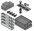 Set : accessoires de fixation pour cadre d’habillage de 95 mm, noir