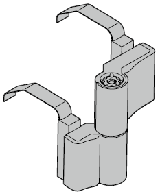 Paumelles en applique pour portillon indépendant à 2 vantaux