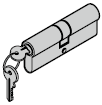 Double cylindre profilé pour portillon indépendant avec type de profilé 4, à fermeture différente 40,0 + 40,0 mm