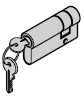 Demi-cylindre profilé pour portillon indépendant avec type de profilé 4, sans évidement extérieur pour cylindre, à fermeture différente 40,0 + 10,0 mm