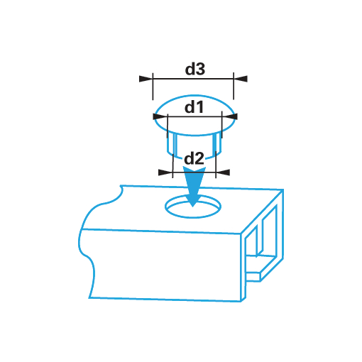 Sachet de 100 capuchons plastiques Diamètre 10 à clipser pour Alu et PVC